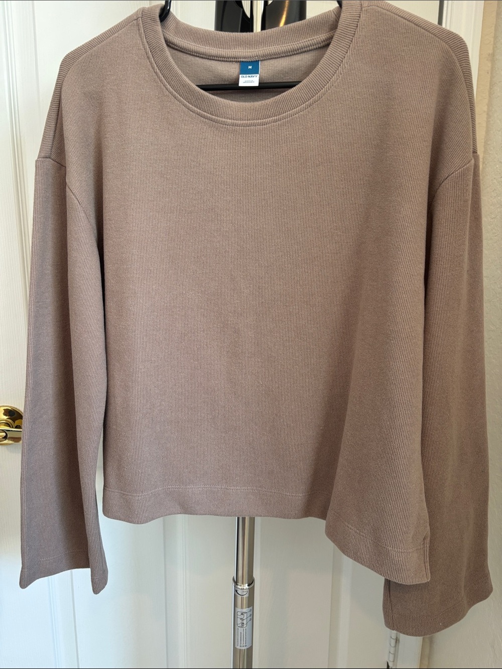 Old Navy Women's Taupe Crewneck Boxy Sweatshirt